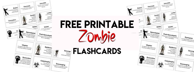 Printable Zombie Flash Cards