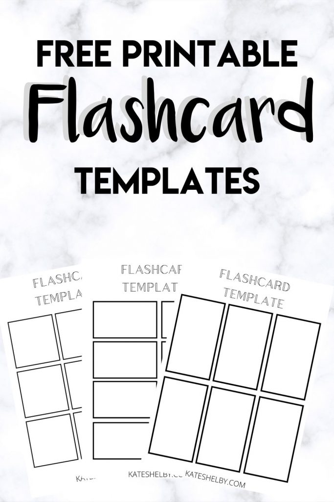 Printable Flash Card Template With Middle Line
