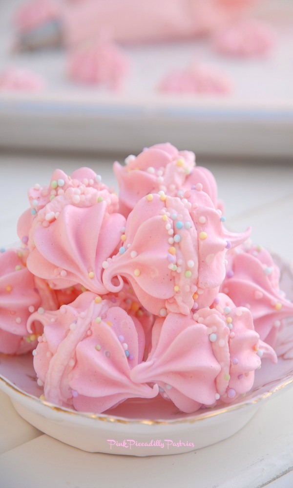 Pink Vanilla  meringues