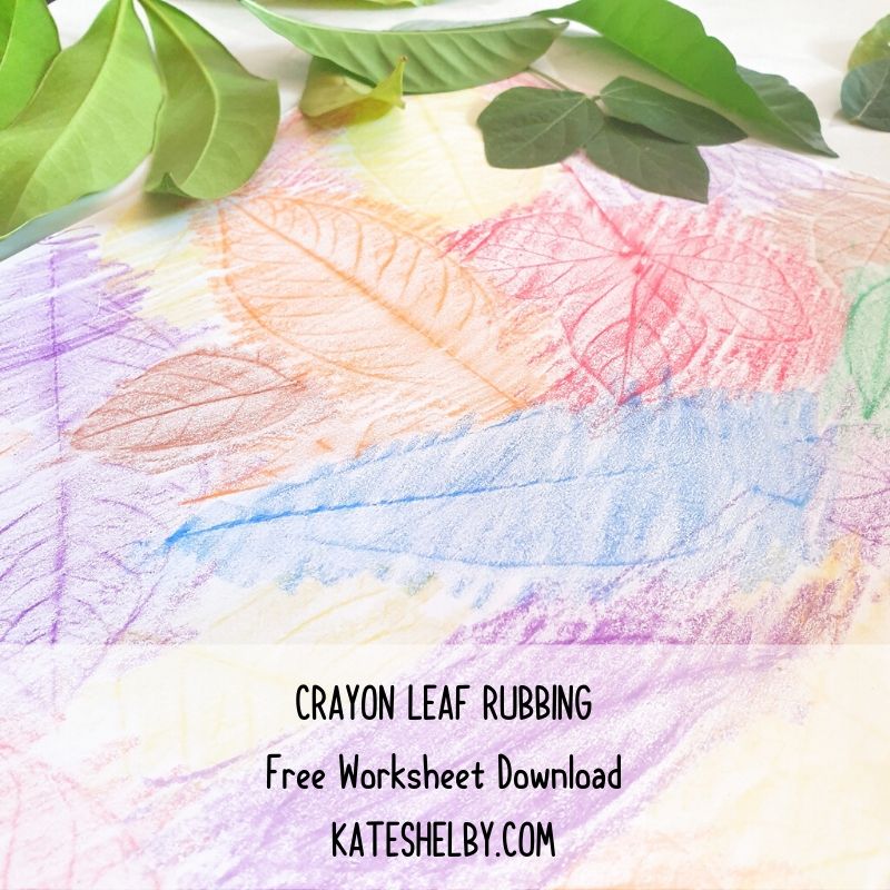 Crayon Rubbing With Leaf Designs