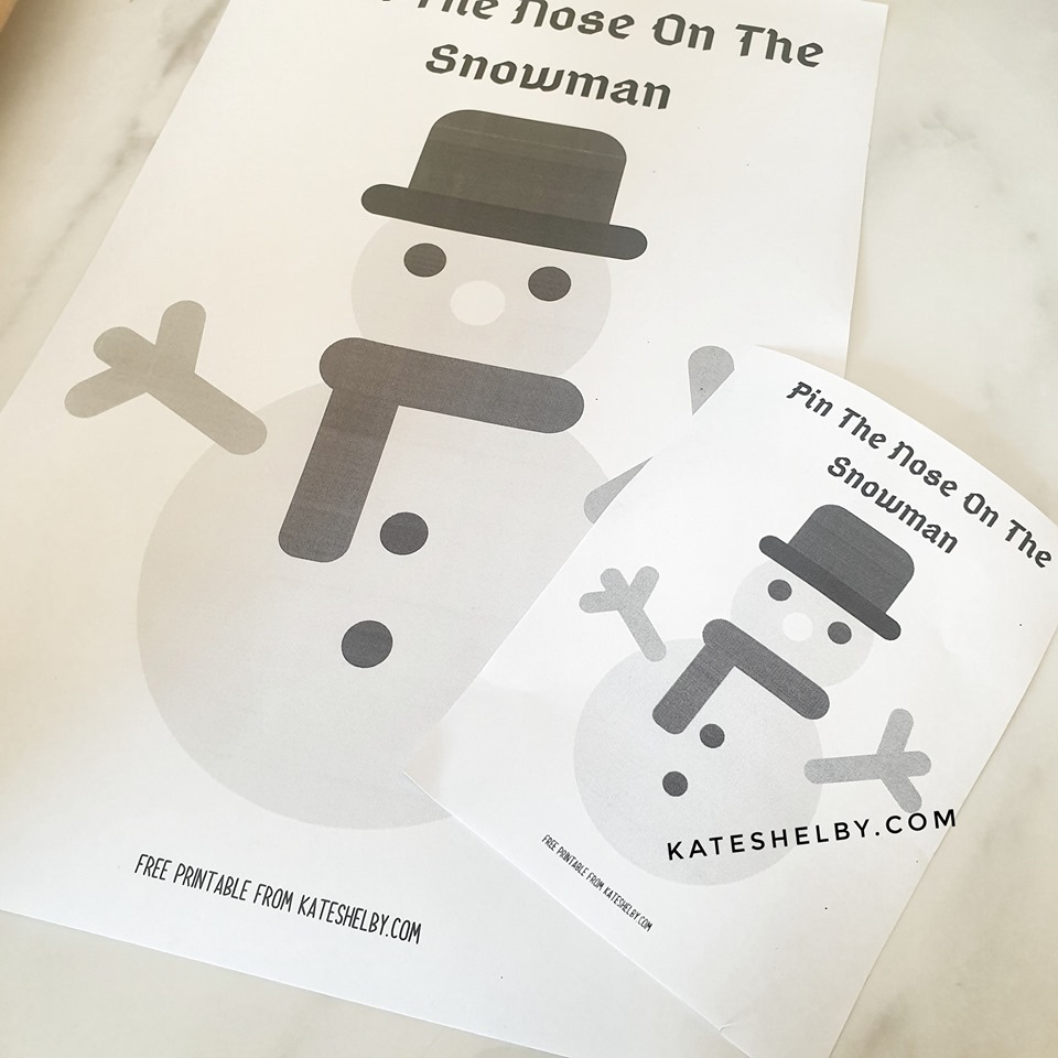 Pin The Nose On The Snowman With This Free Christmas Printable
