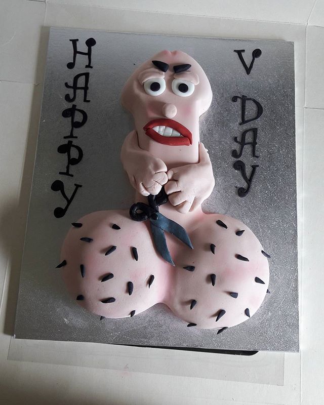 Happy V Day Vasectomy Cake