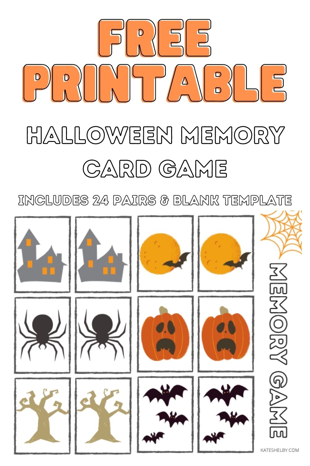 Free Printable Halloween Memory Card Game - Kate Shelby