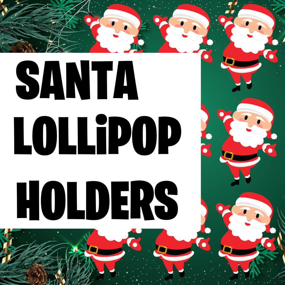 Santa Lollipop Holder - Free Download - Kate Shelby